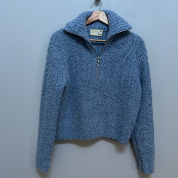 Aritzia Wilfred Free Blue 1/2 Zip Pullover Gwynneth Sweater Size XS - Picture 3 of 7